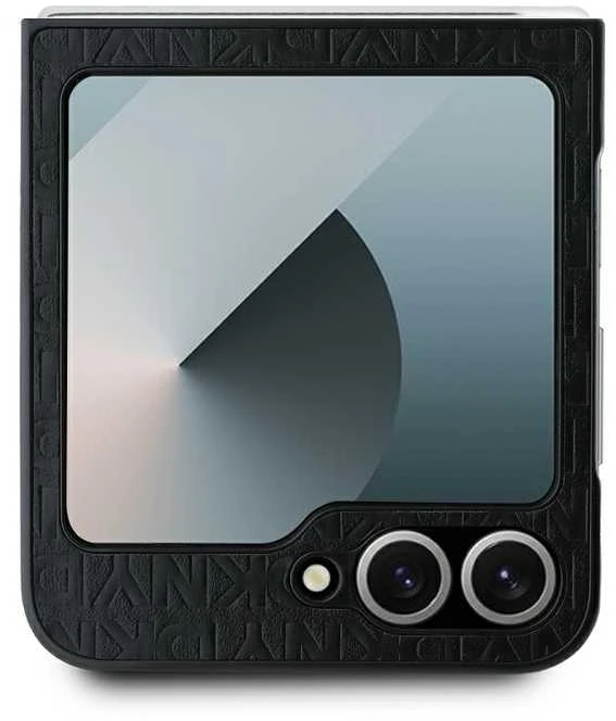 Dėklas DKNY DKHCZF6PSHRPSK Z Flip6 F741 juodos spalvos Repeat Pattern Stack Logo