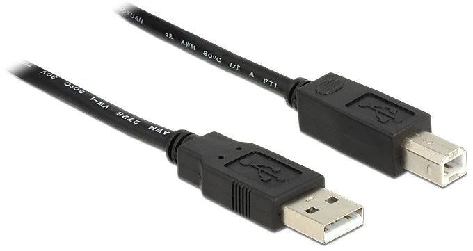 DLC DeLOCK 20m, USB2.0-A – USB2.0-B USB kabelis USB A USB B Juoda