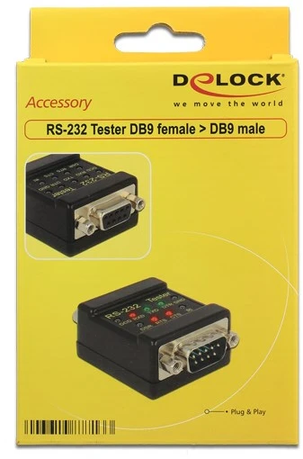 DLC DELOCK RS-232 Tester DB9 female > DB9 male