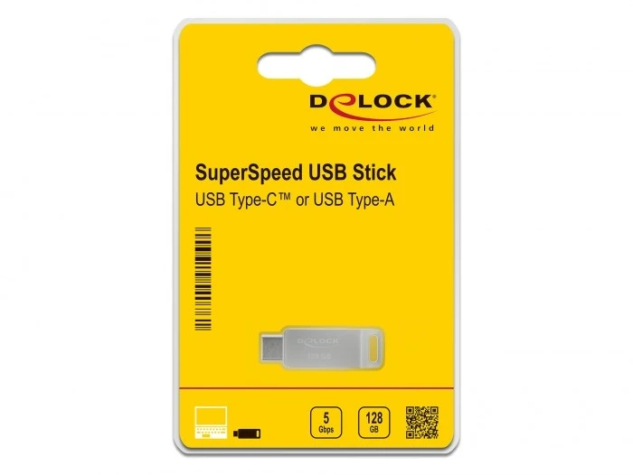 DLC STICK DELOCK USB 3.2 Gen 1 USB-C + Typ-A Speicherstick 128GB - Metallgehuse