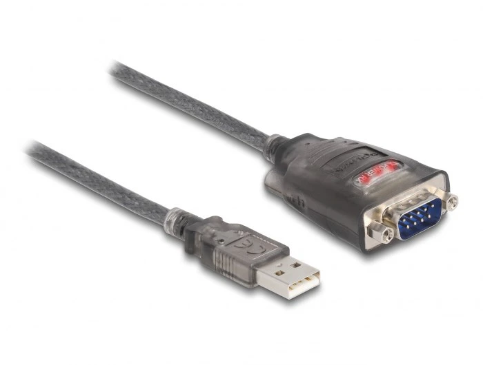 DLC DeLOCK 61400 kabelių lizdinio / kištukinio jungčių tipo keitiklis USB A RS-232 Juoda