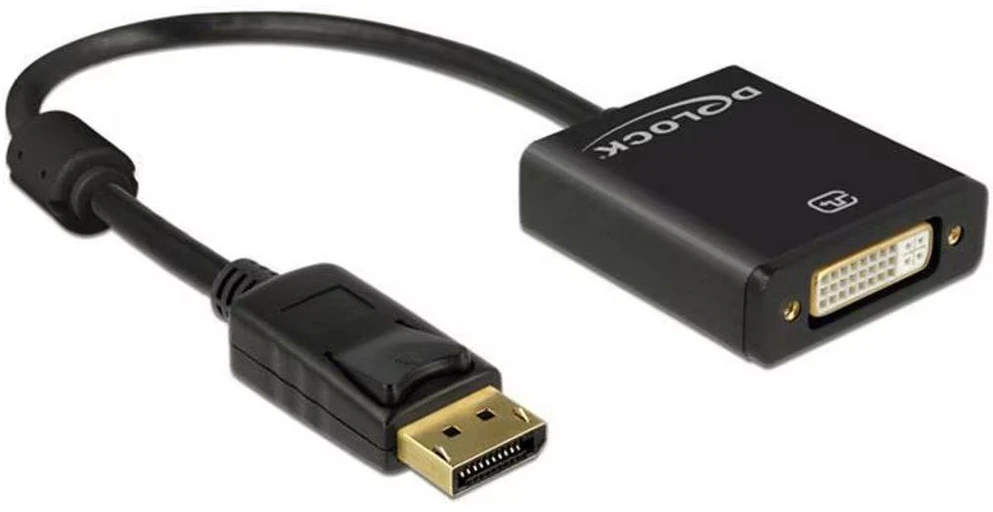 DELOCK Adaptorcable DisplayPort 1.2 kištukas > DVI 24+5 lizdas juodas 4K Active