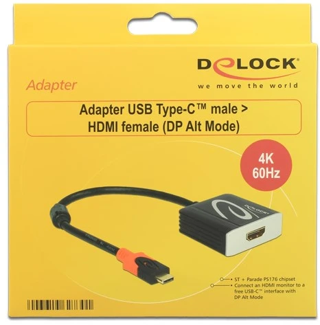 DLC DeLOCK 62730 USB ekrano adapteris 4096 x 2160 pikseliai Juoda