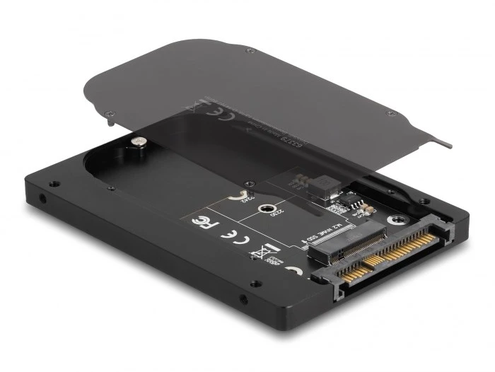 DLC DeLOCK 63379 saugojimo diskų korpusas SSD korpusas Juoda M.2