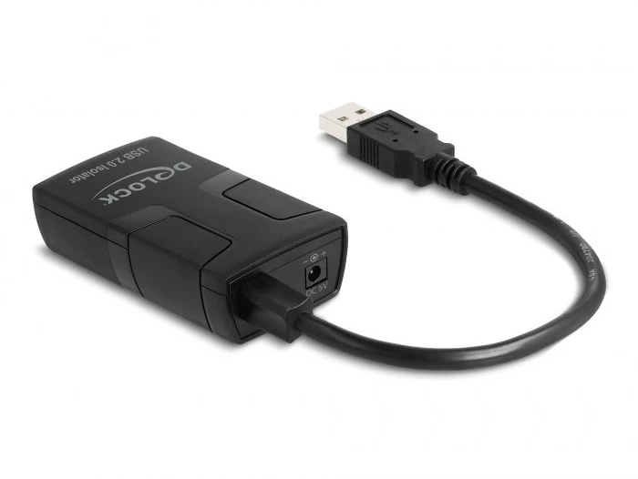 DLC DeLOCK 64225 nuoseklusis keitiklis / kartotuvas / skyriklis USB 2.0 Juoda