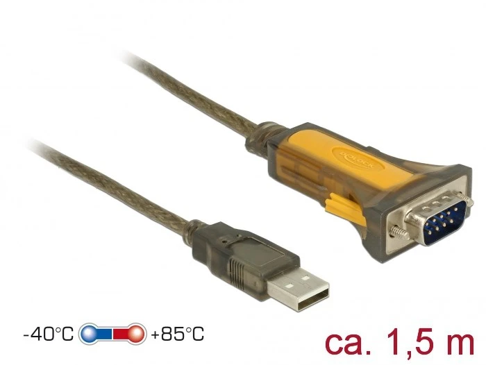 DeLOCK Adapteris USB 2.0 > 1 x Serial RS-232 - erweiterter Temperaturbereich - Serieller Adapteris