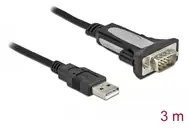 DLC DeLOCK 65962 serijinis kabelis Juoda 3 m USB A tipo DB-9