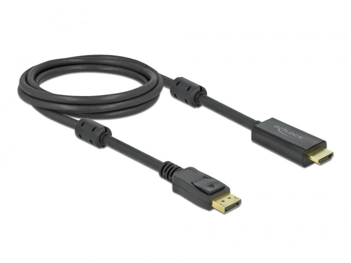DLC DeLOCK 85956 vaizdo kabelio adapteris 2 m HDMI A tipo (standartinis) DisplayPort Juoda