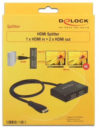 DLC DeLOCK 87700 vaizdo signalų daliklis HDMI 2x HDMI