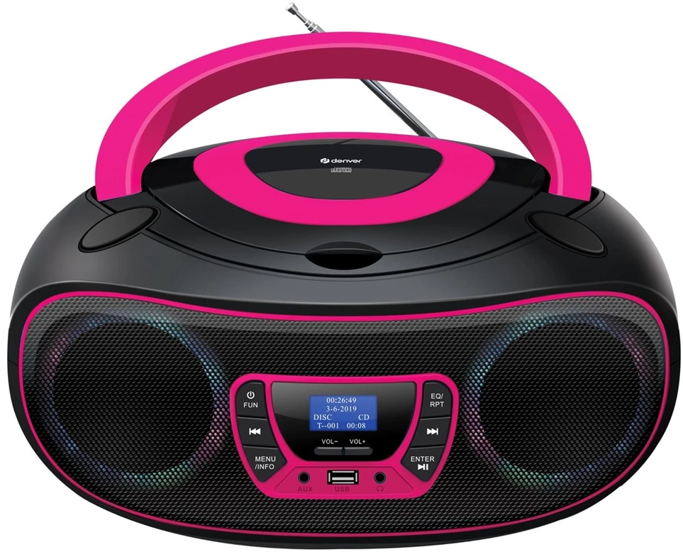 Boombox Denver TDB-212P rožinė
