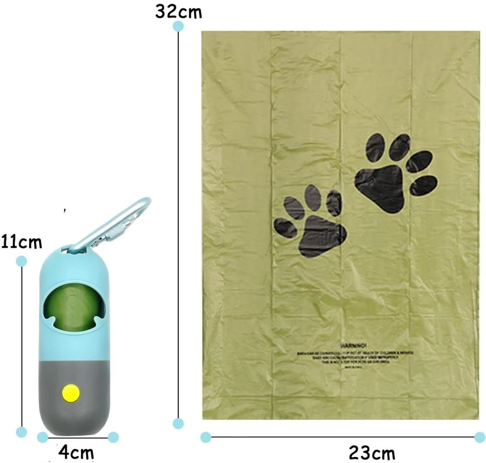 Dogs Collection Dėklas šunų išmatų maišeliams su žibintuvėliu