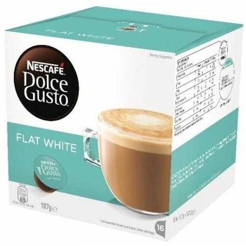Nescafe Dolce Gusto Flat Baltas Kava, 16 kapsulių dėžutėje