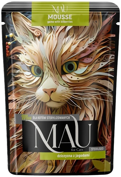 Dolina Noteci MAU Mousse Sterilised Venison with berries – šlapias kačių maistas – 85g