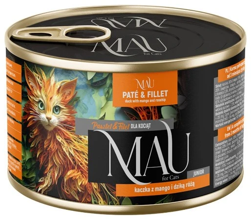 Dolina Noteci MAU Pate and Fillet Junior antiena with mango and rosehip – šlapias kačių maistas – 185g