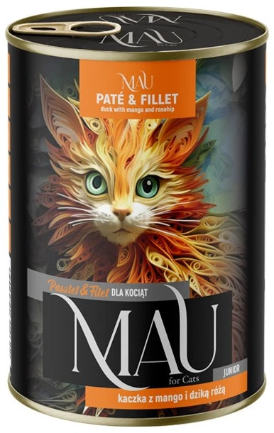 Dolina Noteci MAU Pate and Fillet Junior antiena with mango and rosehip – šlapias kačių maistas – 400g
