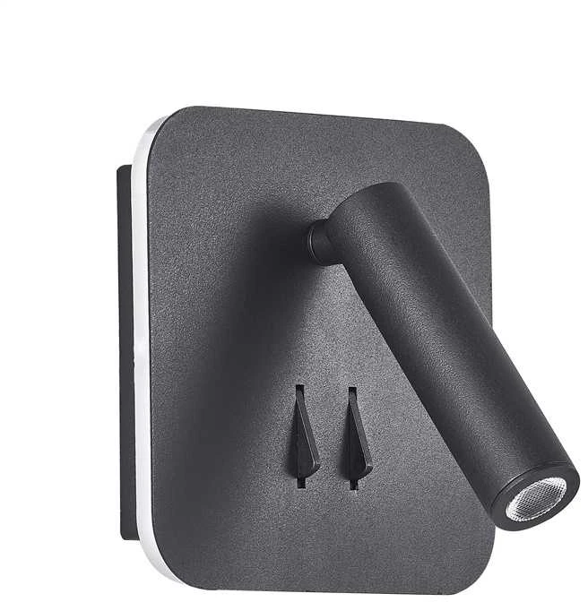 Sieninis šviestuvas Domoletti Tvirtinamasis šviestuvas AREA 19002-BK 3W+6W LED BL