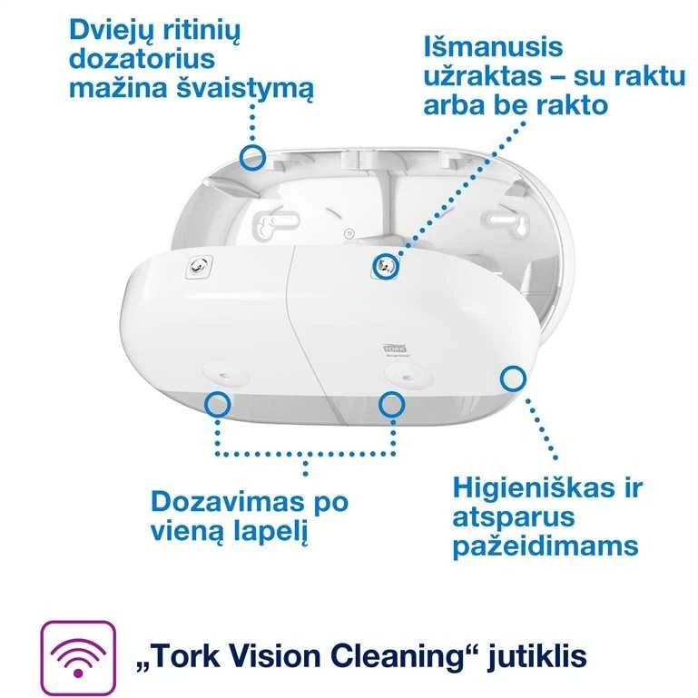 Laikiklis tualetiniam popieriui TORK Smartone Twin Mini 682000