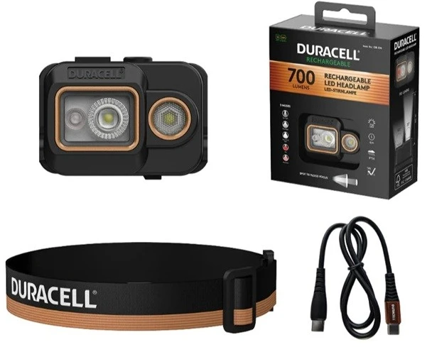 Duracell DH700R Headlamp juodas, oranžinis