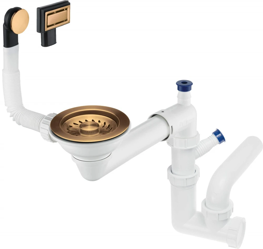 Sifonas granitinėms plautuvėms Deante Space-Saver ZXY_C949, Brushed bronze