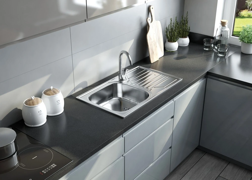 Virtuvinė plautuvė Deante Doppio ZEN 0103, satin
