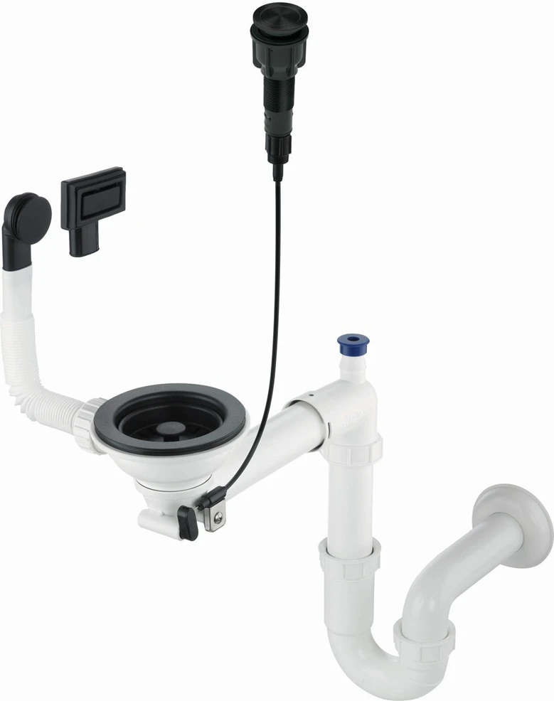 Sifonas granitinėms plautuvėms Deante Space-Saver ZXY_N982, Nero