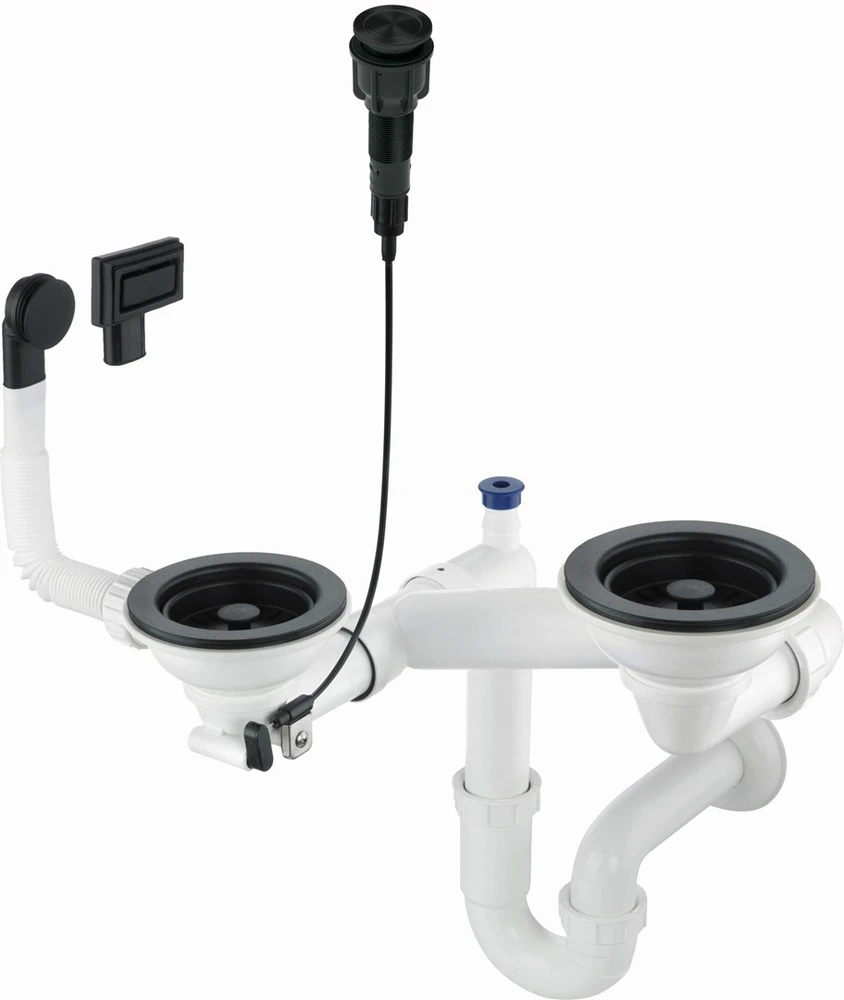 Sifonas granitinėms plautuvėms Deante Space-Saver ZXY_N983, Nero