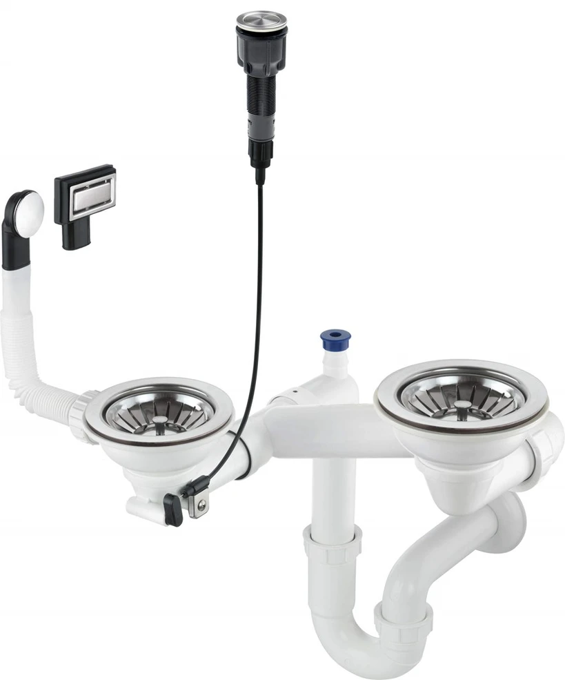 Sifonas granitinėms plautuvėms Deante Space-Saver ZXY_9983, Steel