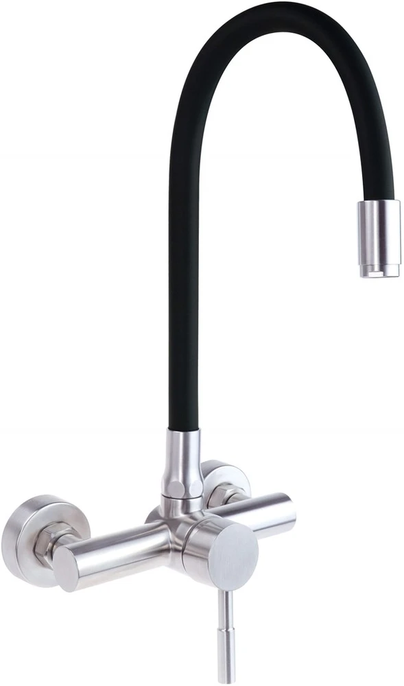Sieninis virtuvinis maišytuvas Deante Luno BOC_B800, Juodas/Brushed steel