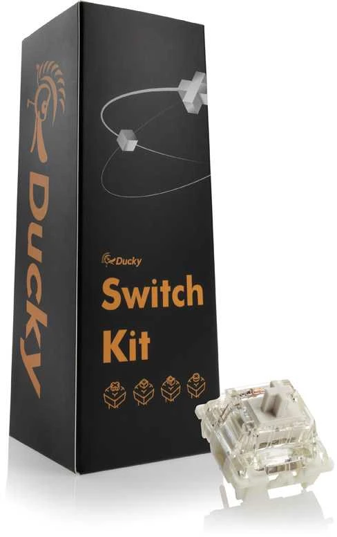 Klaviatūra Ducky Gateron G Pro Baltas Switches, mechaniniai, 3-Pin, linear, MX-Stem, 38g – 110 vnt