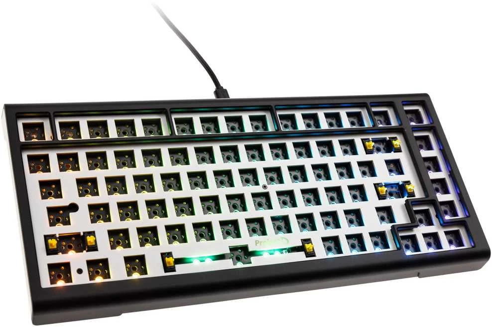 Ducky Tinker 75 Barebone žaidimų klaviatūra, RGB – juodos spalvos ANSI išdėstymas