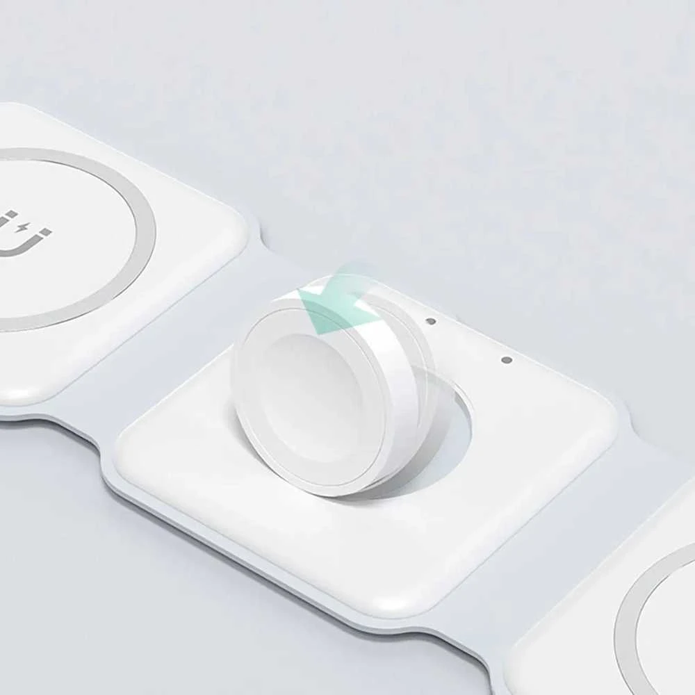 Įkroviklis indukcinė 3w1 Dudao A11N 15W - balta + kabelis USB-C / USB-C
