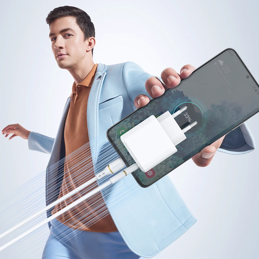 Dudao L25L USB-A - Lightning kabelis 1 m 30 W su minkštu silikoniniu apvadu - baltas