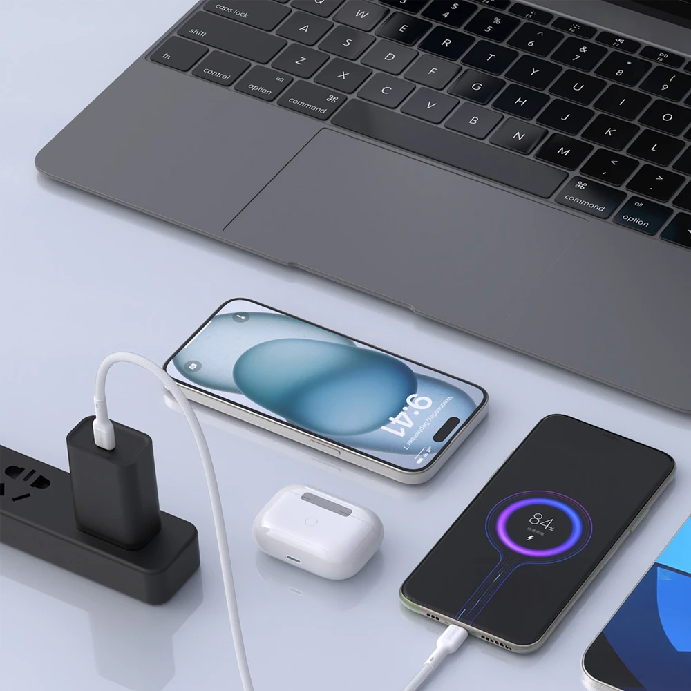 Dudao L9C Max 240W PD USB-C – USB-C laidas 1.2m – Baltas