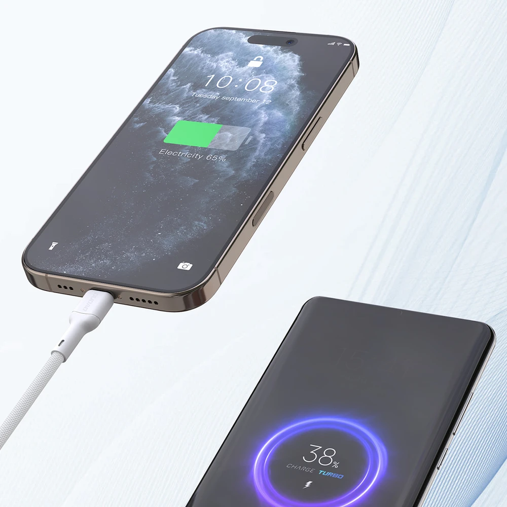 Dudao L9C Max 240W PD USB-C – USB-C laidas 1.2m – Baltas