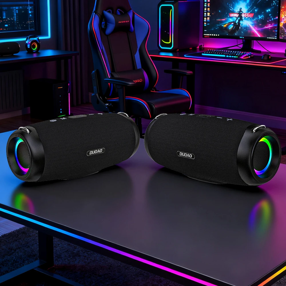 Dudao Y21Pro Belaidės Speaker with RGB Backlight Bluetooth 5.3 - Juodas
