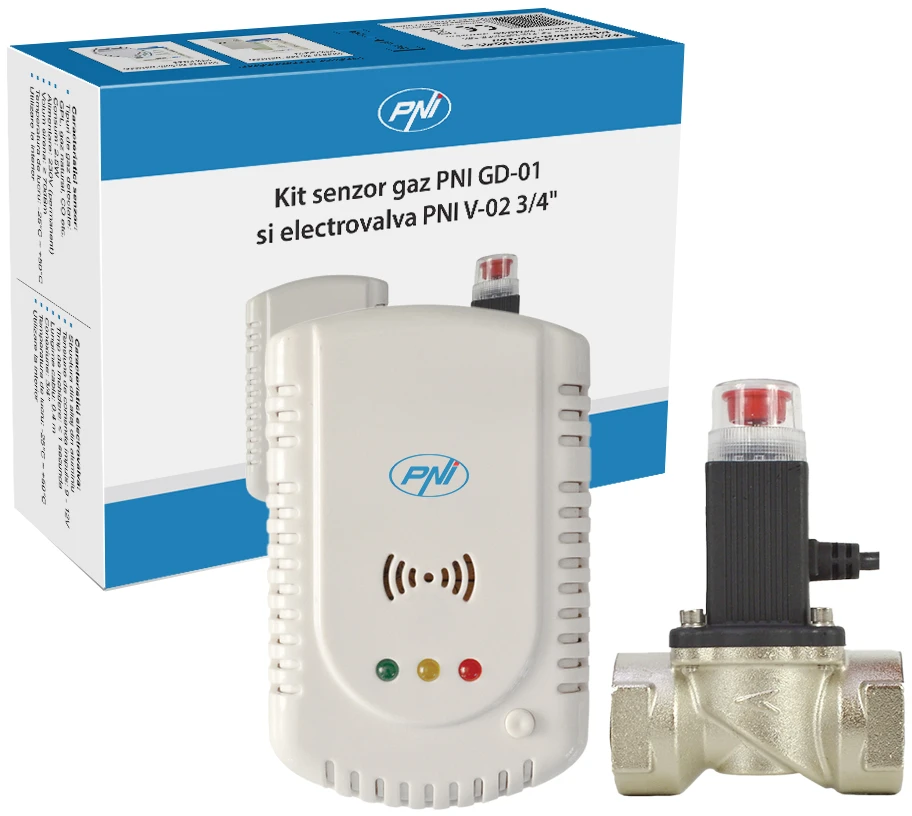Dujų jutiklio komplektas PNI GD-01 ir PNI V-02 solenoidas, kodas 2014172