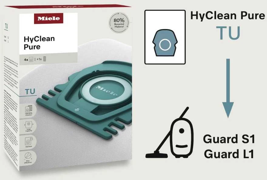 Dulkių maišeliai Miele HyClean Pure TU, 3.5Ltr.