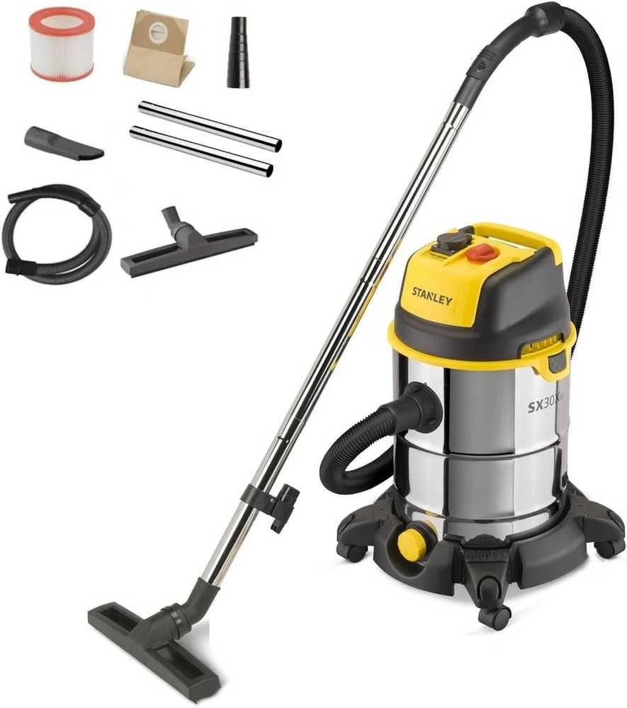 Pramoninis dulkių siurblys STANLEY Wet&Dry SXVC30XTDE, 1600W, lizdas įrankiams