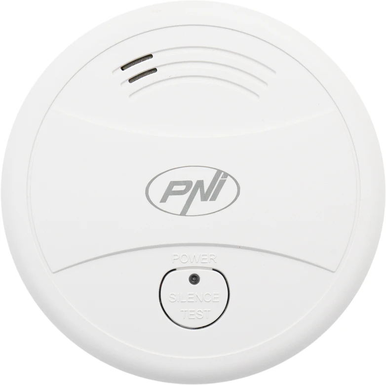Dūmų jutiklis PNI A024 su „Wi-Fi“, valdymas per „Tuya Smart“ programėlę, maitinimas 9V baterija, 85dB, garsinis ir vaizdinis signalas, tylusis aliarmas