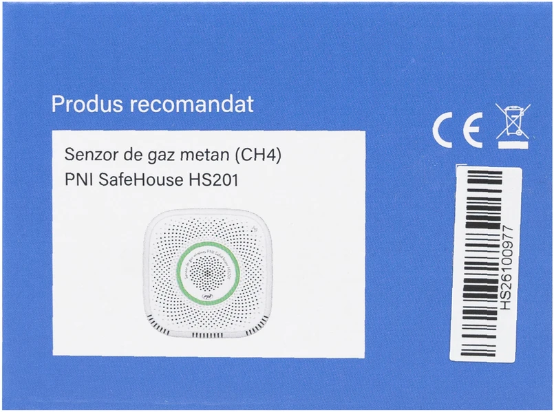 Dūmų jutiklis PNI SafeHouse HS261 su „Wi-Fi“, valdymas per „Tuya Smart“ programėlę, 3V baterijos maitinimas, 85dB, garsinis ir vaizdinis signalas, tylusis aliarmas