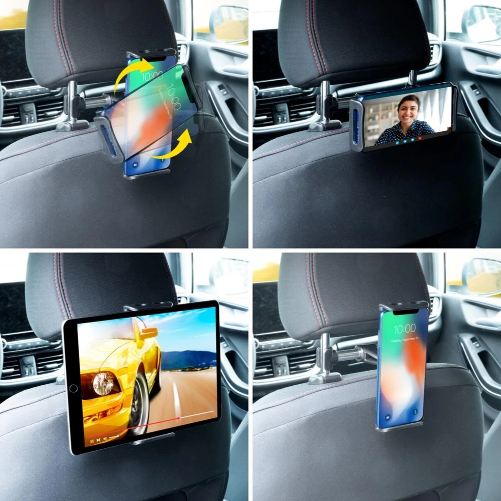 Dunlop - Laikiklis automobilinis ir zagłówek na smartfon / planšetinis kompiuteris 12-21 cm