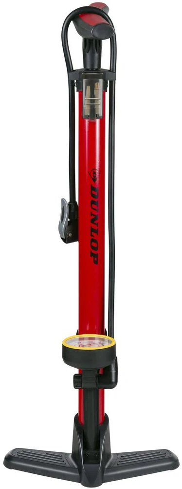 Dunlop - Grindų pompa dviračiams, kamuoliams, čiužiniams su manometru (Raudona)