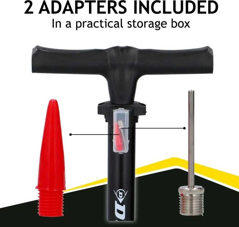 Dunlop - Grindų pompa dviračiams, kamuoliams, čiužiniams su manometru (Juodas)