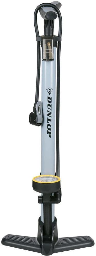 Dunlop - Grindų pompa dviračiams, kamuoliams, čiužiniams su manometru (Mėlyna)