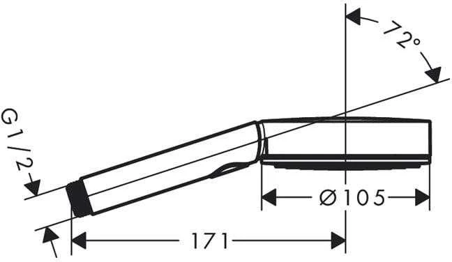 Dušo galvutė Hansgrohe Pulsify S 105, mat. juoda, Ø105 mm