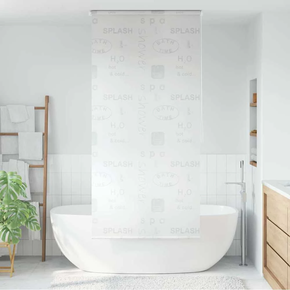 Dušo roletas, 120x240 cm, su užrašais