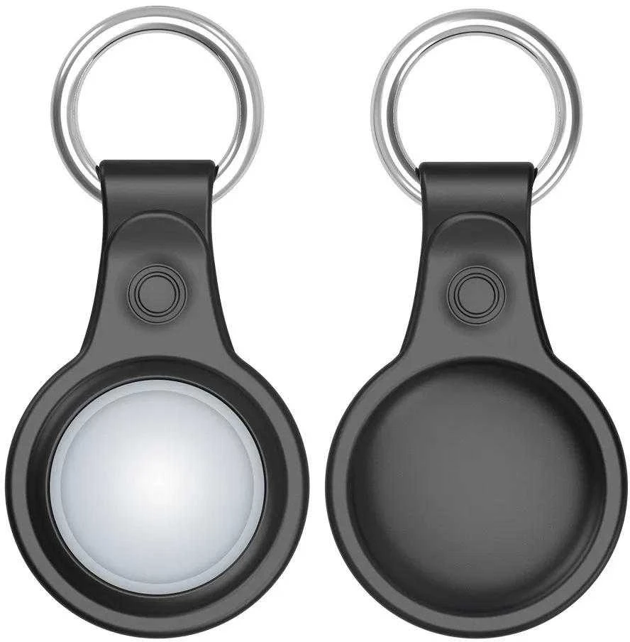 Dux Ducis 4vnt set Silicone flexible cover keychain loop dėklas skirtas Apple AirTag (juodos spalvos / žalios spalvos / rožinės spalvos / mėlynos spalvos)