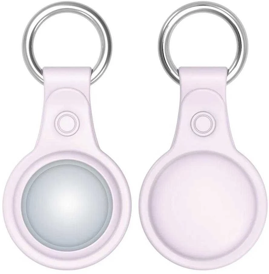 Dux Ducis 4vnt set Silicone flexible cover keychain loop dėklas skirtas Apple AirTag (juodos spalvos / žalios spalvos / rožinės spalvos / mėlynos spalvos)