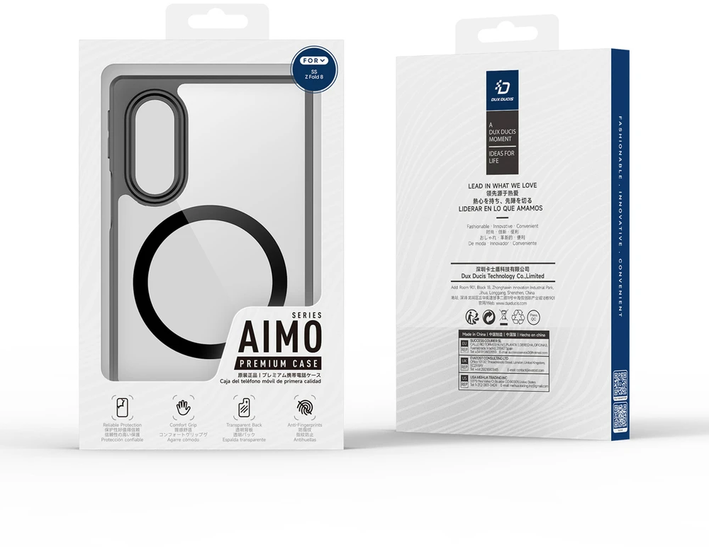 Dux Ducis Aimo Mag dėklas Samsung Galaxy Z Fold 8 Wide – juodos spalvos
