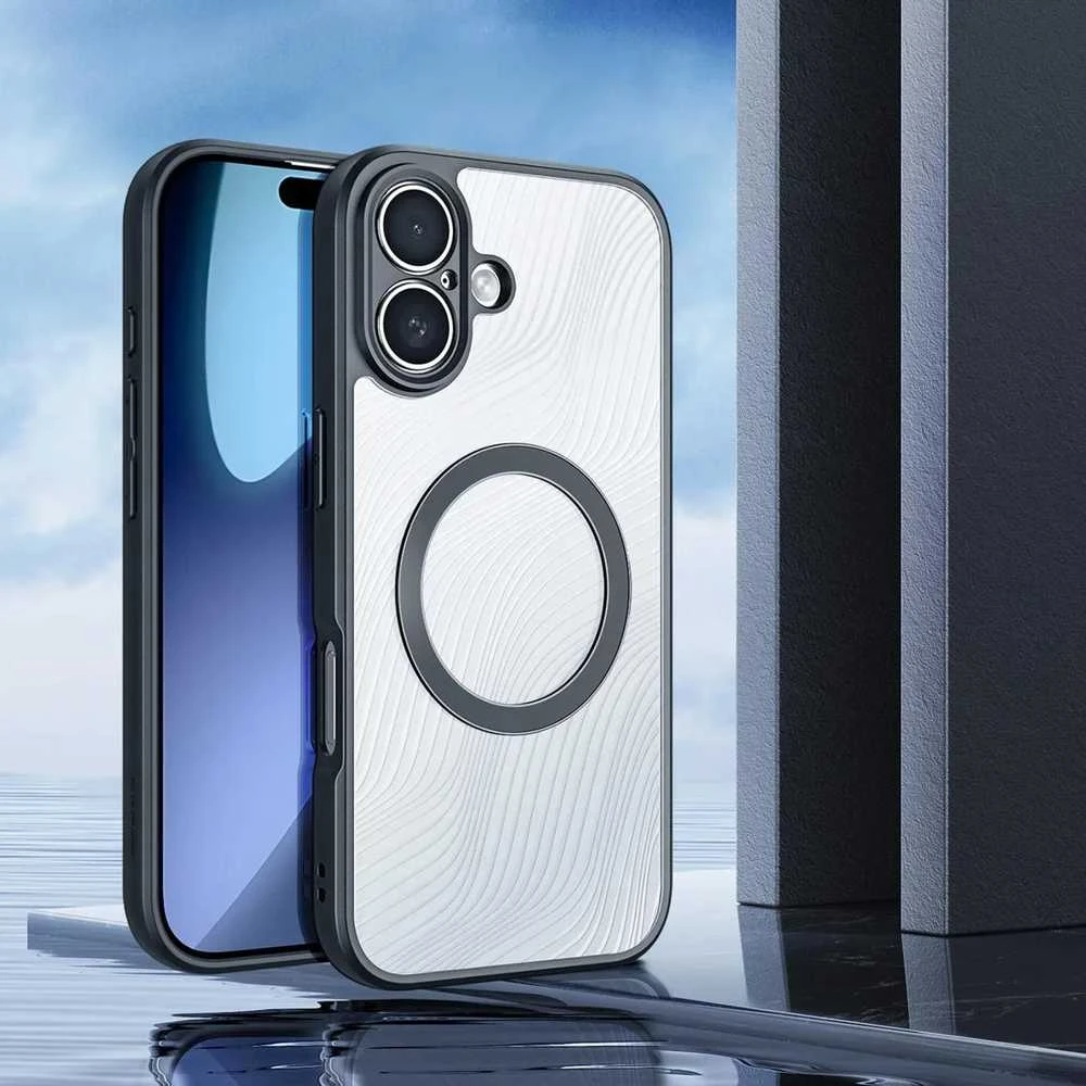 Dux Ducis Aimo Mag dėklas su Magnetic Ring skirtas Apple iPhone 17 – juodos spalvos